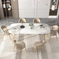 Nordic Glam Sintered Stone Dining Table Set 1/4/5/7 Pieces Dining Set for Home Clearhalo 'Dining Room Sets' 'Dining Tables & Seating' 'dining_room_set' 'furn' 'furn_dining_room_set' 'Furniture' 'furniture_dining_room_set' 'Kitchen & Dining Furniture' 4791493