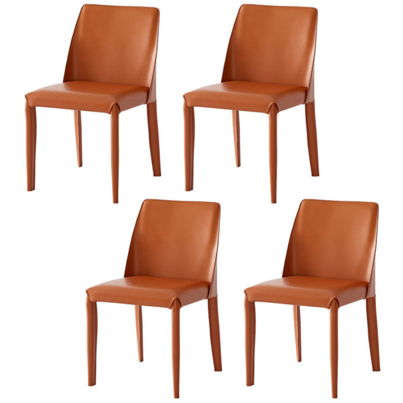 Modern Sintered Stone Dining Table Set 1/2/5/7 Pieces Dining Set for Home 4 Orange Chairs Clearhalo 'Dining Room Sets' 'Dining Tables & Seating' 'dining_room_set' 'furn' 'furn_dining_room_set' 'Furniture' 'furniture_dining_room_set' 'Kitchen & Dining Furniture' 4791516