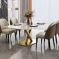 Glam Style Sintered Stone Dining Set 1/2/5/6/7 Pieces Dining Set for Dining Areas Clearhalo 'Dining Room Sets' 'Dining Tables & Seating' 'dining_room_set' 'furn' 'furn_dining_room_set' 'Furniture' 'furniture_dining_room_set' 'Kitchen & Dining Furniture' 4791540