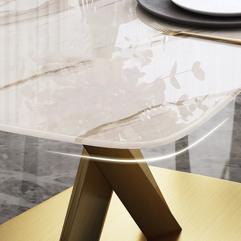 Glam Style Sintered Stone Dining Set 1/2/5/6/7 Pieces Dining Set for Dining Areas Clearhalo 'Dining Room Sets' 'Dining Tables & Seating' 'dining_room_set' 'furn' 'furn_dining_room_set' 'Furniture' 'furniture_dining_room_set' 'Kitchen & Dining Furniture' 4791544