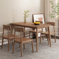 Modern Wood Dining Table Set 1/2/5/7 Pieces Dining Set for Home Use 5 Pieces: Table, 4 Brown Chairs Clearhalo 'Dining Room Sets' 'Dining Tables & Seating' 'dining_room_set' 'furn' 'furn_dining_room_set' 'Furniture' 'furniture_dining_room_set' 'Kitchen & Dining Furniture' 4791554