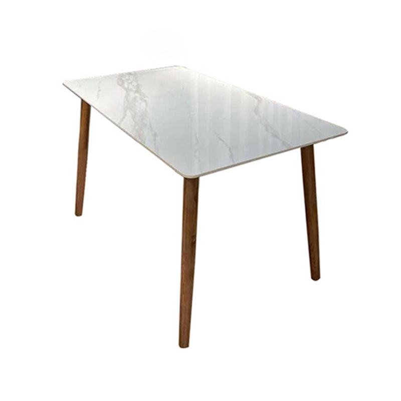 Modern Wood Dining Table Set 1/2/5/7 Pieces Dining Set for Home Use White 63"L x 31.5"W Clearhalo 'Dining Room Sets' 'Dining Tables & Seating' 'dining_room_set' 'furn' 'furn_dining_room_set' 'Furniture' 'furniture_dining_room_set' 'Kitchen & Dining Furniture' 4791555