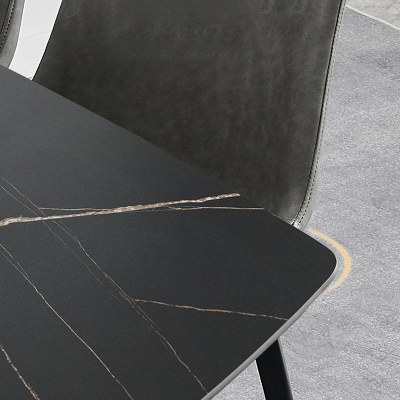 Modern Metal Dining Set 1/4/5 Pieces Rectangle Dining Table Set Clearhalo 'Dining Room Sets' 'Dining Tables & Seating' 'dining_room_set' 'furn' 'furn_dining_room_set' 'Furniture' 'furniture_dining_room_set' 'Kitchen & Dining Furniture' 4791600