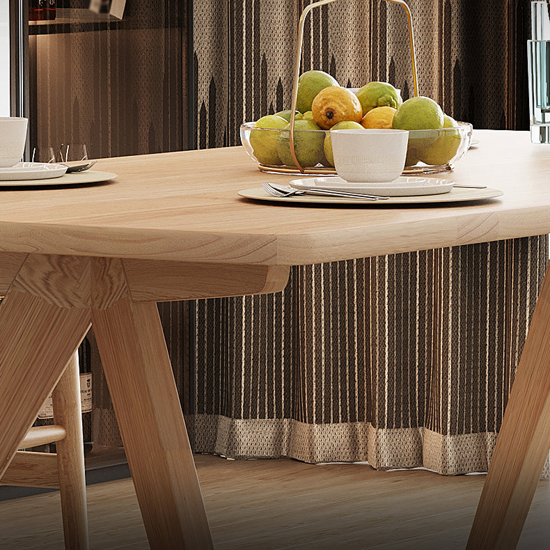 Modern Beige Dinette Set 1/2/4/5 Pieces Rectangle Ash Wood Dining Table Set Clearhalo 'Dining Room Sets' 'Dining Tables & Seating' 'dining_room_set' 'furn' 'furn_dining_room_set' 'Furniture' 'furniture_dining_room_set' 'Kitchen & Dining Furniture' 4791624