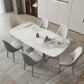 Designer Style Sintered Stone Top Dining Set E 1/2/3/5/7 Pieces Dining Table with Chairs 7 Pieces: Table, 6 Chairs Clearhalo 'Dining Room Sets' 'Dining Tables & Seating' 'dining_room_set' 'furn' 'furn_dining_room_set' 'Furniture' 'furniture_dining_room_set' 'Kitchen & Dining Furniture' 4791639