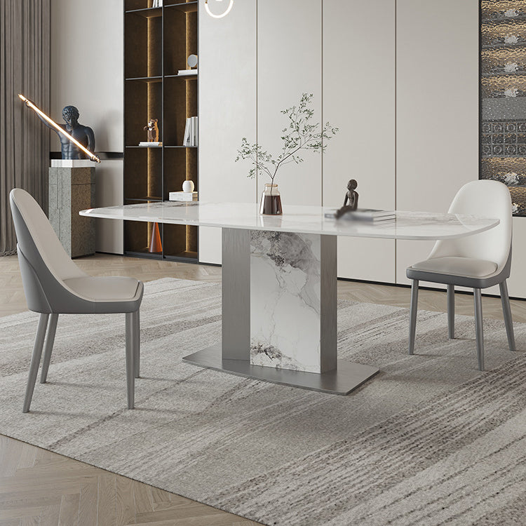 Designer Style Sintered Stone Top Dining Set E 1/2/3/5/7 Pieces Dining Table with Chairs 3 Pieces: Table, 2 Chairs Clearhalo 'Dining Room Sets' 'Dining Tables & Seating' 'dining_room_set' 'furn' 'furn_dining_room_set' 'Furniture' 'furniture_dining_room_set' 'Kitchen & Dining Furniture' 4791640