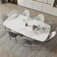 Designer Style Sintered Stone Top Dining Set E 1/2/3/5/7 Pieces Dining Table with Chairs Clearhalo 'Dining Room Sets' 'Dining Tables & Seating' 'dining_room_set' 'furn' 'furn_dining_room_set' 'Furniture' 'furniture_dining_room_set' 'Kitchen & Dining Furniture' 4791641