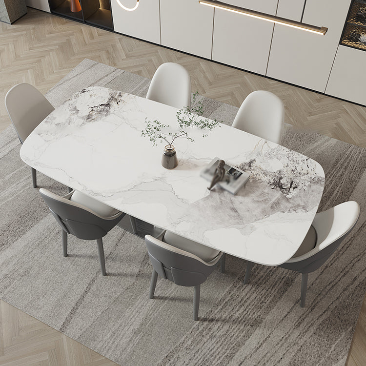 Designer Style Sintered Stone Top Dining Set E 1/2/3/5/7 Pieces Dining Table with Chairs Clearhalo 'Dining Room Sets' 'Dining Tables & Seating' 'dining_room_set' 'furn' 'furn_dining_room_set' 'Furniture' 'furniture_dining_room_set' 'Kitchen & Dining Furniture' 4791641