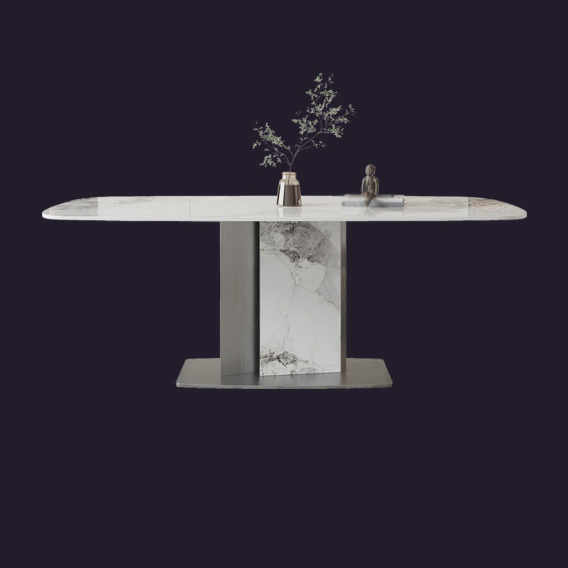 Designer Style Sintered Stone Top Dining Set E 1/2/3/5/7 Pieces Dining Table with Chairs Clearhalo 'Dining Room Sets' 'Dining Tables & Seating' 'dining_room_set' 'furn' 'furn_dining_room_set' 'Furniture' 'furniture_dining_room_set' 'Kitchen & Dining Furniture' 4791642