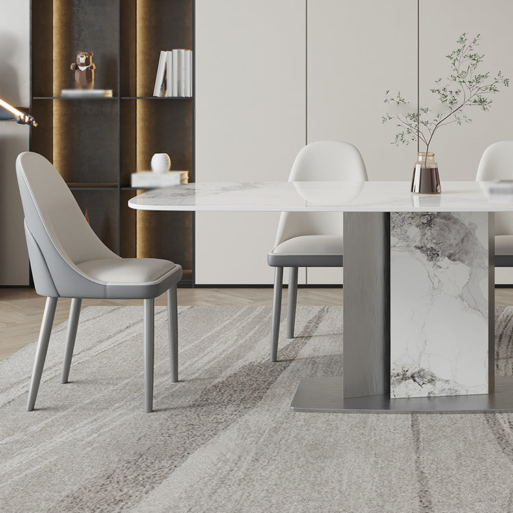 Designer Style Sintered Stone Top Dining Set E 1/2/3/5/7 Pieces Dining Table with Chairs Clearhalo 'Dining Room Sets' 'Dining Tables & Seating' 'dining_room_set' 'furn' 'furn_dining_room_set' 'Furniture' 'furniture_dining_room_set' 'Kitchen & Dining Furniture' 4791644