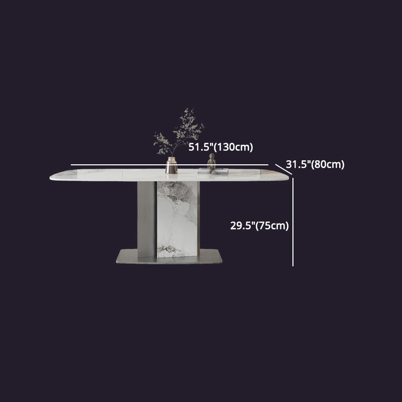 Designer Style Sintered Stone Top Dining Set E 1/2/3/5/7 Pieces Dining Table with Chairs Clearhalo 'Dining Room Sets' 'Dining Tables & Seating' 'dining_room_set' 'furn' 'furn_dining_room_set' 'Furniture' 'furniture_dining_room_set' 'Kitchen & Dining Furniture' 4791651