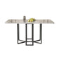 Modern Rectangle Dinette Set 1/2/5 Pieces Foldable Dining Table Set with Sintered Stone Grey 59"L x 31"W Clearhalo 'Dining Room Sets' 'Dining Tables & Seating' 'dining_room_set' 'furn' 'furn_dining_room_set' 'Furniture' 'furniture_dining_room_set' 'Kitchen & Dining Furniture' 4791657