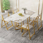Modern Rectangle Dinette Set 1/2/5 Pieces Foldable Dining Table Set with Sintered Stone 5 Pieces: Table, 4 Chairs Clearhalo 'Dining Room Sets' 'Dining Tables & Seating' 'dining_room_set' 'furn' 'furn_dining_room_set' 'Furniture' 'furniture_dining_room_set' 'Kitchen & Dining Furniture' 4791658