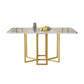 Modern Rectangle Dinette Set 1/2/5 Pieces Foldable Dining Table Set with Sintered Stone Gold 59.1"L x 31.5"W Clearhalo 'Dining Room Sets' 'Dining Tables & Seating' 'dining_room_set' 'furn' 'furn_dining_room_set' 'Furniture' 'furniture_dining_room_set' 'Kitchen & Dining Furniture' 4791659