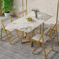 Modern Rectangle Dinette Set 1/2/5 Pieces Foldable Dining Table Set with Sintered Stone Clearhalo 'Dining Room Sets' 'Dining Tables & Seating' 'dining_room_set' 'furn' 'furn_dining_room_set' 'Furniture' 'furniture_dining_room_set' 'Kitchen & Dining Furniture' 4791660