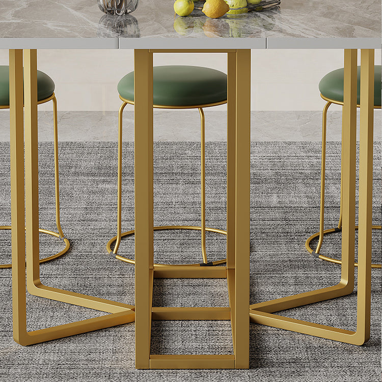 Modern Rectangle Dinette Set 1/2/5 Pieces Foldable Dining Table Set with Sintered Stone Clearhalo 'Dining Room Sets' 'Dining Tables & Seating' 'dining_room_set' 'furn' 'furn_dining_room_set' 'Furniture' 'furniture_dining_room_set' 'Kitchen & Dining Furniture' 4791662