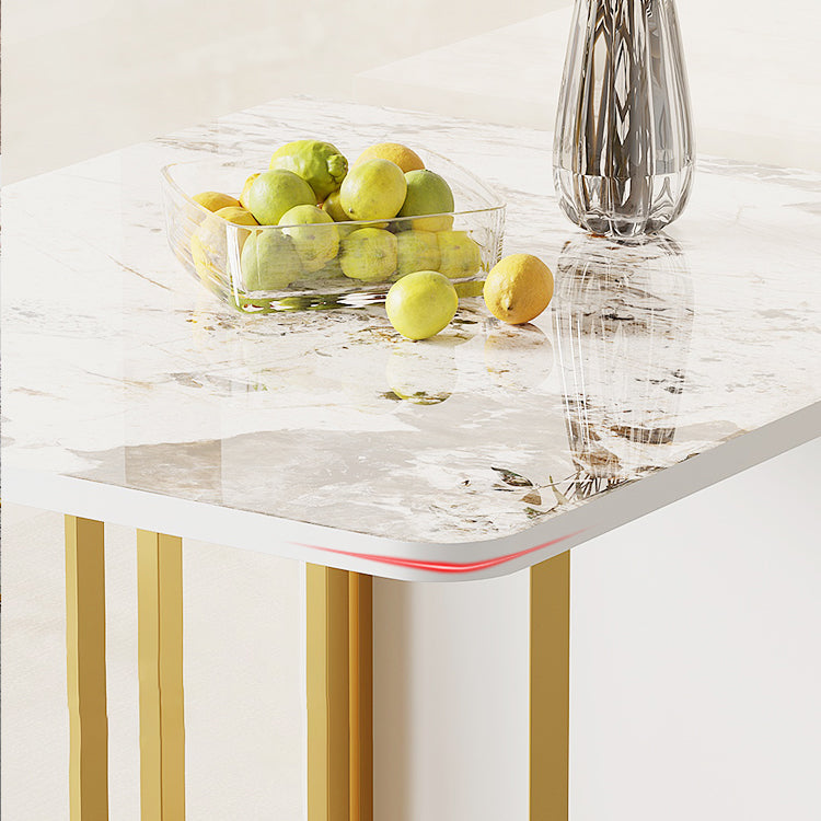 Modern Rectangle Dinette Set 1/2/5 Pieces Foldable Dining Table Set with Sintered Stone Clearhalo 'Dining Room Sets' 'Dining Tables & Seating' 'dining_room_set' 'furn' 'furn_dining_room_set' 'Furniture' 'furniture_dining_room_set' 'Kitchen & Dining Furniture' 4791665