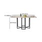 Modern Rectangle Dinette Set 1/2/5 Pieces Foldable Dining Table Set with Sintered Stone Clearhalo 'Dining Room Sets' 'Dining Tables & Seating' 'dining_room_set' 'furn' 'furn_dining_room_set' 'Furniture' 'furniture_dining_room_set' 'Kitchen & Dining Furniture' 4791669