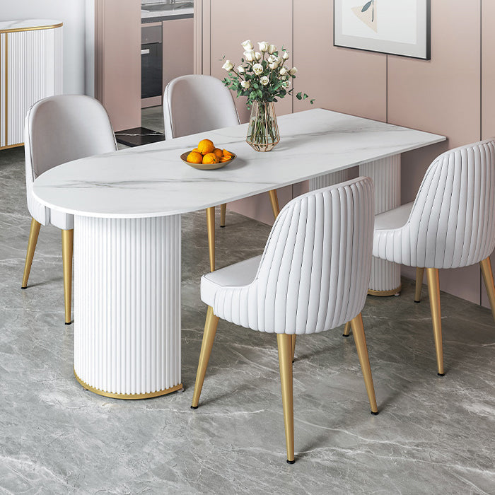 Sintered Stone Dining Table Traditional Luxury Dining Table for Kitchen White 70.9"L x 31.5"W x 29.5"H Without Chairs Clearhalo 'Dining Tables & Seating' 'Dining Tables' 'dining_table' 'furn' 'furn_dining_table' 'Furniture' 'furniture_dining_table' 'Kitchen & Dining Furniture' 'kitchen' 'kitchen_dining_table' 4791674