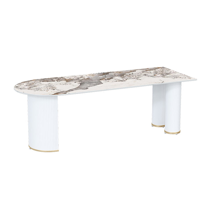 Sintered Stone Dining Table Traditional Luxury Dining Table for Kitchen Pandora Gold Without Chairs Clearhalo 'Dining Tables & Seating' 'Dining Tables' 'dining_table' 'furn' 'furn_dining_table' 'Furniture' 'furniture_dining_table' 'Kitchen & Dining Furniture' 'kitchen' 'kitchen_dining_table' 4791681
