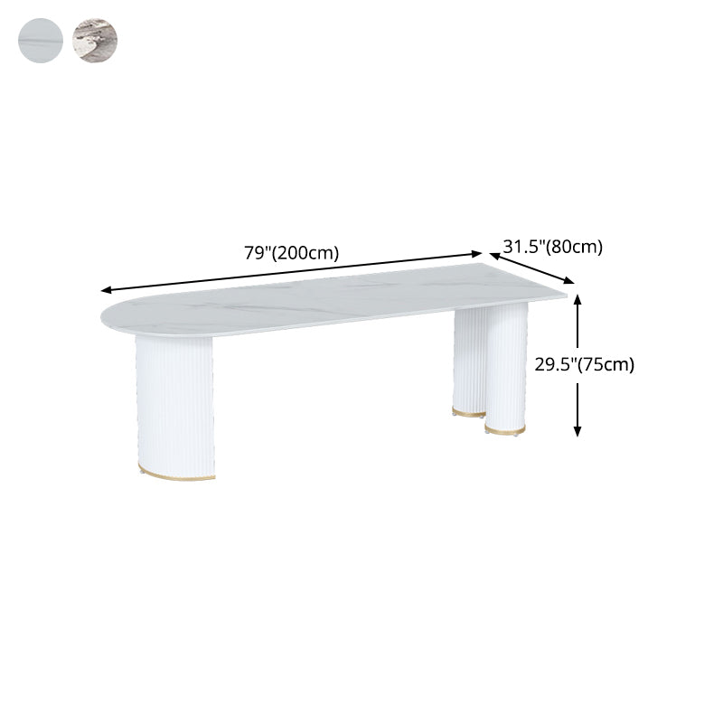 Sintered Stone Dining Table Traditional Luxury Dining Table for Kitchen Clearhalo 'Dining Tables & Seating' 'Dining Tables' 'dining_table' 'furn' 'furn_dining_table' 'Furniture' 'furniture_dining_table' 'Kitchen & Dining Furniture' 'kitchen' 'kitchen_dining_table' 4791685