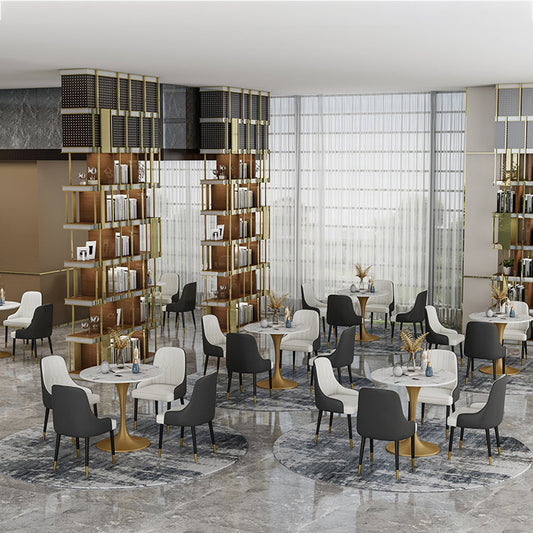 Round Sintered Stone Dining Table Traditional Luxury Dining Table with Tulip Base Clearhalo 'Dining Tables & Seating' 'Dining Tables' 'dining_table' 'furn' 'furn_dining_table' 'Furniture' 'furniture_dining_table' 'Kitchen & Dining Furniture' 'kitchen' 'kitchen_dining_table' 4791697