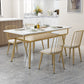 Traditional Luxury Dining Table Rectangle 4 Legs Dining Table with Gold Frame White 55.1"L x 31.5"W x 29.5"H Without Chairs Clearhalo 'Dining Tables & Seating' 'Dining Tables' 'dining_table' 'furn' 'furn_dining_table' 'Furniture' 'furniture_dining_table' 'Kitchen & Dining Furniture' 'kitchen' 'kitchen_dining_table' 4791701