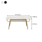 Traditional Luxury Dining Table Rectangle 4 Legs Dining Table with Gold Frame Clearhalo 'Dining Tables & Seating' 'Dining Tables' 'dining_table' 'furn' 'furn_dining_table' 'Furniture' 'furniture_dining_table' 'Kitchen & Dining Furniture' 'kitchen' 'kitchen_dining_table' 4791717