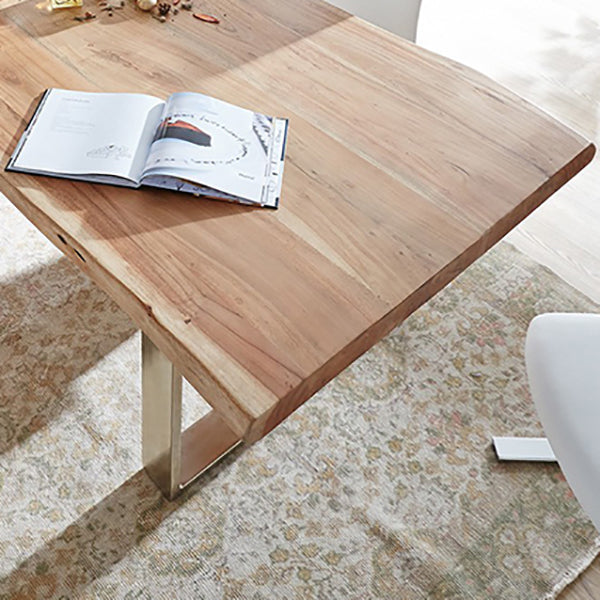 Rectangle Wood Color Dining Table Solid Wood Table Luxury with Sled Base Clearhalo 'Dining Tables & Seating' 'Dining Tables' 'dining_table' 'furn' 'furn_dining_table' 'Furniture' 'furniture_dining_table' 'Kitchen & Dining Furniture' 'kitchen' 'kitchen_dining_table' 4791739