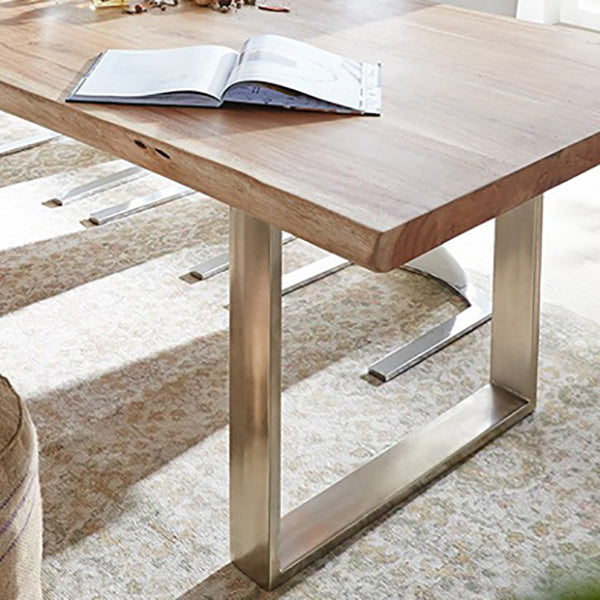 Rectangle Wood Color Dining Table Solid Wood Table Luxury with Sled Base Clearhalo 'Dining Tables & Seating' 'Dining Tables' 'dining_table' 'furn' 'furn_dining_table' 'Furniture' 'furniture_dining_table' 'Kitchen & Dining Furniture' 'kitchen' 'kitchen_dining_table' 4791740