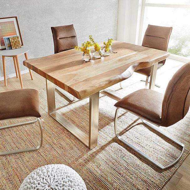 Rectangle Wood Color Dining Table Solid Wood Table Luxury with Sled Base Clearhalo 'Dining Tables & Seating' 'Dining Tables' 'dining_table' 'furn' 'furn_dining_table' 'Furniture' 'furniture_dining_table' 'Kitchen & Dining Furniture' 'kitchen' 'kitchen_dining_table' 4791741