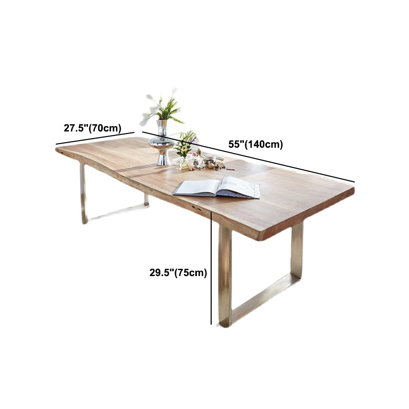 Rectangle Wood Color Dining Table Solid Wood Table Luxury with Sled Base Clearhalo 'Dining Tables & Seating' 'Dining Tables' 'dining_table' 'furn' 'furn_dining_table' 'Furniture' 'furniture_dining_table' 'Kitchen & Dining Furniture' 'kitchen' 'kitchen_dining_table' 4791745
