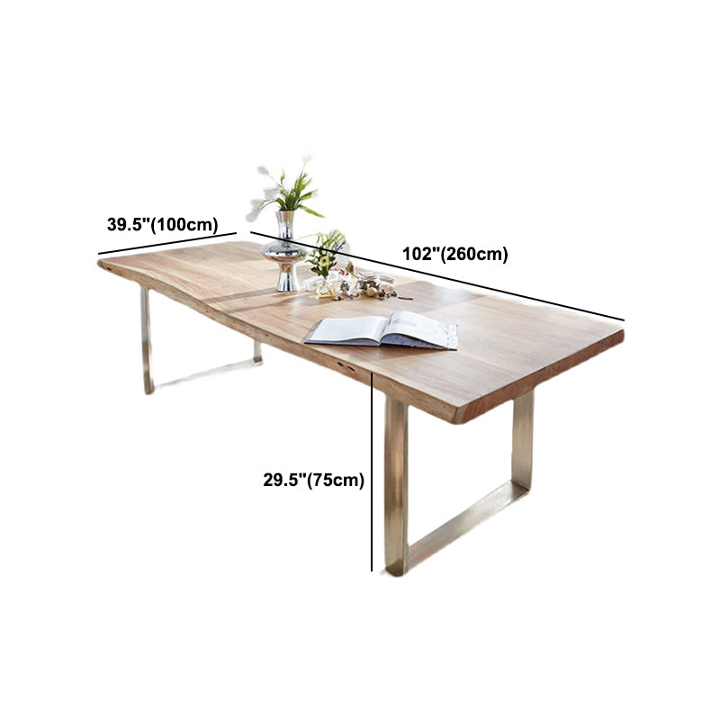 Rectangle Wood Color Dining Table Solid Wood Table Luxury with Sled Base Clearhalo 'Dining Tables & Seating' 'Dining Tables' 'dining_table' 'furn' 'furn_dining_table' 'Furniture' 'furniture_dining_table' 'Kitchen & Dining Furniture' 'kitchen' 'kitchen_dining_table' 4791751
