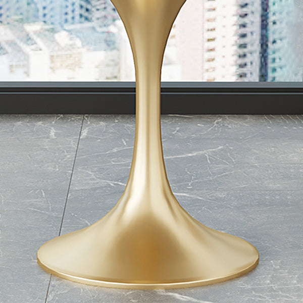 Round Sintered Stone Dining Table Traditional Luxury Tulip Table Clearhalo 'Dining Tables & Seating' 'Dining Tables' 'dining_table' 'furn' 'furn_dining_table' 'Furniture' 'furniture_dining_table' 'Kitchen & Dining Furniture' 'kitchen' 'kitchen_dining_table' 4791758