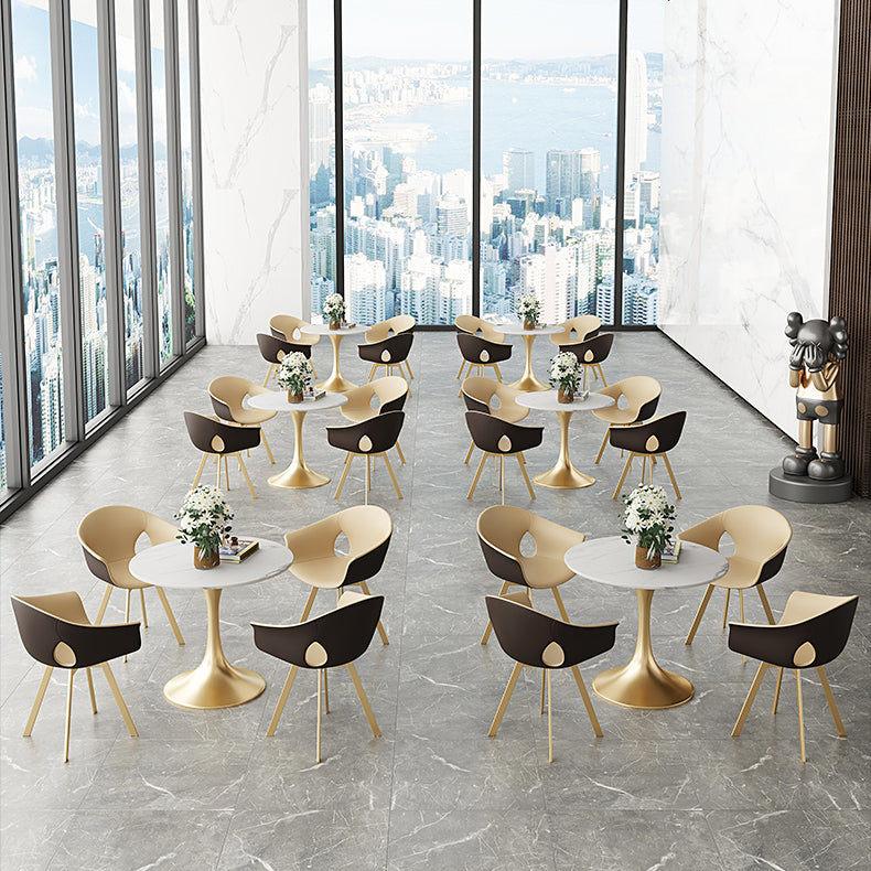 Round Sintered Stone Dining Table Traditional Luxury Tulip Table Clearhalo 'Dining Tables & Seating' 'Dining Tables' 'dining_table' 'furn' 'furn_dining_table' 'Furniture' 'furniture_dining_table' 'Kitchen & Dining Furniture' 'kitchen' 'kitchen_dining_table' 4791761