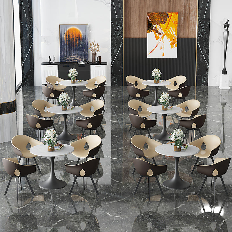 Round Sintered Stone Dining Table Traditional Luxury Tulip Table Clearhalo 'Dining Tables & Seating' 'Dining Tables' 'dining_table' 'furn' 'furn_dining_table' 'Furniture' 'furniture_dining_table' 'Kitchen & Dining Furniture' 'kitchen' 'kitchen_dining_table' 4791764