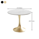 Round Sintered Stone Dining Table Traditional Luxury Tulip Table Clearhalo 'Dining Tables & Seating' 'Dining Tables' 'dining_table' 'furn' 'furn_dining_table' 'Furniture' 'furniture_dining_table' 'Kitchen & Dining Furniture' 'kitchen' 'kitchen_dining_table' 4791767