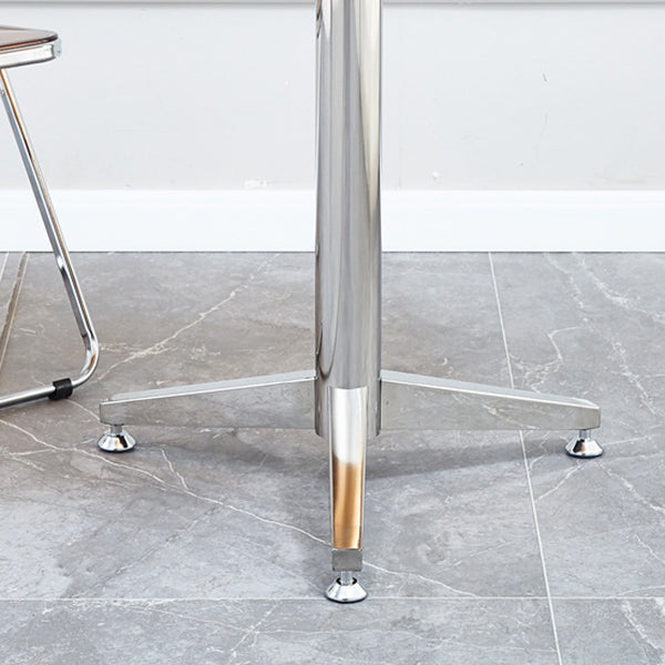 Glass Top Dining Table Modern Dining Table with Pedestal Base Clearhalo 'Dining Tables & Seating' 'Dining Tables' 'dining_table' 'Furniture' 'furniture_dining_table' 'Kitchen & Dining Furniture' 'kitchen' 'kitchen_dining_table' 4791789