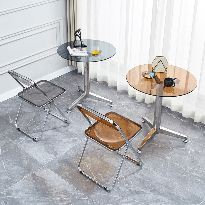Glass Top Dining Table Modern Dining Table with Pedestal Base Clearhalo 'Dining Tables & Seating' 'Dining Tables' 'dining_table' 'Furniture' 'furniture_dining_table' 'Kitchen & Dining Furniture' 'kitchen' 'kitchen_dining_table' 4791792