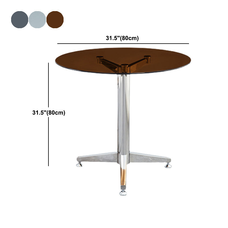 Glass Top Dining Table Modern Dining Table with Pedestal Base Clearhalo 'Dining Tables & Seating' 'Dining Tables' 'dining_table' 'Furniture' 'furniture_dining_table' 'Kitchen & Dining Furniture' 'kitchen' 'kitchen_dining_table' 4791795