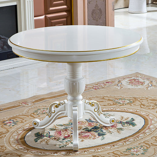 Solid Wood Victorian Round Dining Table Rubberwood Table with Pedestal Base Clearhalo 'Dining Tables & Seating' 'Dining Tables' 'dining_table' 'furn' 'furn_dining_table' 'Furniture' 'furniture_dining_table' 'Kitchen & Dining Furniture' 'kitchen' 'kitchen_dining_table' 4791807