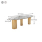Sintered Stone Dining Table Traditional Luxury Table with Gold Frame Clearhalo 'Dining Tables & Seating' 'Dining Tables' 'dining_table' 'furn' 'furn_dining_table' 'Furniture' 'furniture_dining_table' 'Kitchen & Dining Furniture' 'kitchen' 'kitchen_dining_table' 4791837