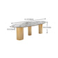 Sintered Stone Dining Table Traditional Luxury Table with Gold Frame Clearhalo 'Dining Tables & Seating' 'Dining Tables' 'dining_table' 'furn' 'furn_dining_table' 'Furniture' 'furniture_dining_table' 'Kitchen & Dining Furniture' 'kitchen' 'kitchen_dining_table' 4791840