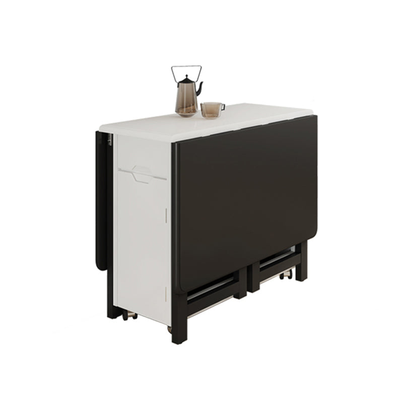 Rectangle Shape Table Contemporary Folding Dining Room Collection for Home Wood Black White 51.2"L x 34.3"W x 29.5"H Clearhalo 'Dining Tables & Seating' 'Dining Tables' 'dining_table' 'furn' 'furn_dining_table' 'Furniture' 'furniture_dining_table' 'Kitchen & Dining Furniture' 'kitchen' 'kitchen_dining_table' 4791843