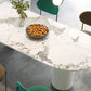 White Tripod Base Dining Table Stone Top Modern Dining Room Kitchen Table Clearhalo 'Dining Tables & Seating' 'Dining Tables' 'dining_table' 'furn' 'furn_dining_table' 'Furniture' 'furniture_dining_table' 'Kitchen & Dining Furniture' 'kitchen' 'kitchen_dining_table' 4791864