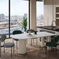 White Tripod Base Dining Table Stone Top Modern Dining Room Kitchen Table Clearhalo 'Dining Tables & Seating' 'Dining Tables' 'dining_table' 'furn' 'furn_dining_table' 'Furniture' 'furniture_dining_table' 'Kitchen & Dining Furniture' 'kitchen' 'kitchen_dining_table' 4791868