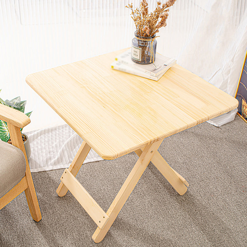 Contemporary Dining Room Wood Table Natural Pine Folding Table Square 31.5"L x 31.5"W x 22"H Without Chairs Clearhalo 'Dining Tables & Seating' 'Dining Tables' 'dining_table' 'furn' 'furn_dining_table' 'Furniture' 'furniture_dining_table' 'Kitchen & Dining Furniture' 'kitchen' 'kitchen_dining_table' 4791875