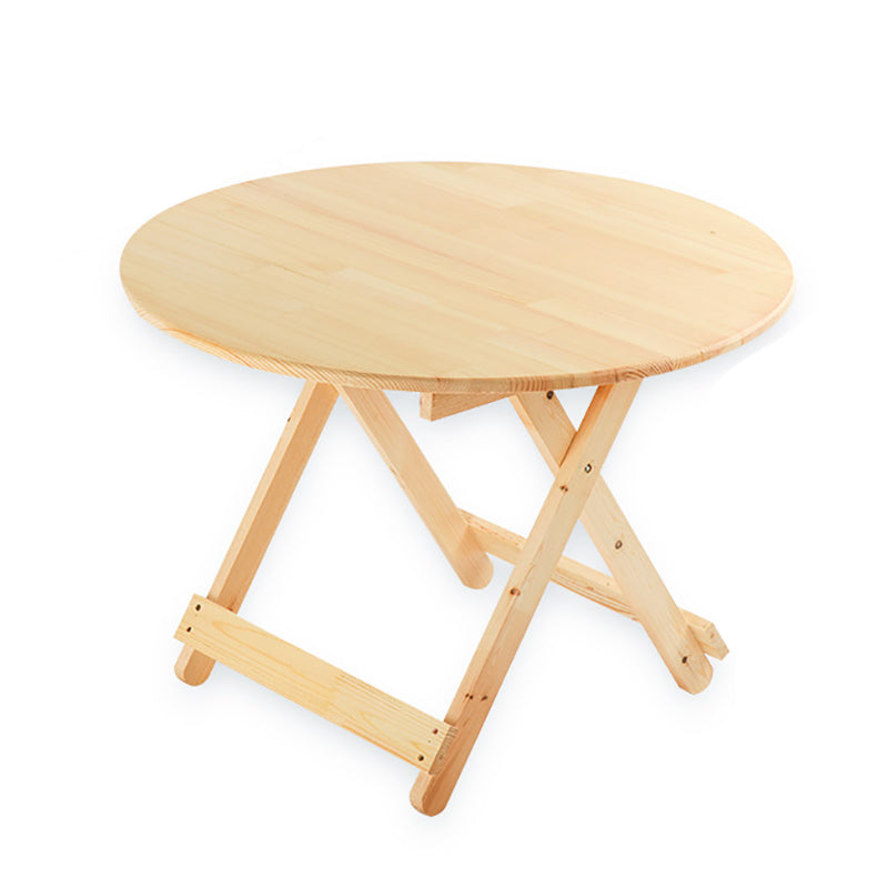 Contemporary Dining Room Wood Table Natural Pine Folding Table Round Without Chairs Clearhalo 'Dining Tables & Seating' 'Dining Tables' 'dining_table' 'furn' 'furn_dining_table' 'Furniture' 'furniture_dining_table' 'Kitchen & Dining Furniture' 'kitchen' 'kitchen_dining_table' 4791877