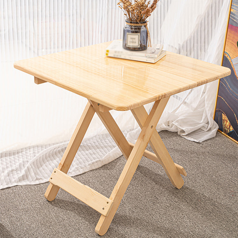Contemporary Dining Room Wood Table Natural Pine Folding Table Square 27.6"L x 27.6"W x 22"H Without Chairs Clearhalo 'Dining Tables & Seating' 'Dining Tables' 'dining_table' 'furn' 'furn_dining_table' 'Furniture' 'furniture_dining_table' 'Kitchen & Dining Furniture' 'kitchen' 'kitchen_dining_table' 4791878