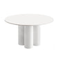 Round Standard Height Dining Table Modern White Wood Dining Site Table White Without Chairs Clearhalo 'Dining Tables & Seating' 'Dining Tables' 'dining_table' 'furn' 'furn_dining_table' 'Furniture' 'furniture_dining_table' 'Kitchen & Dining Furniture' 'kitchen' 'kitchen_dining_table' 4791902